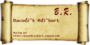 Bacsák Róbert névjegykártya