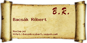 Bacsák Róbert névjegykártya